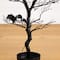 3ft. Pre-Lit Artificial Halloween Black Spooky Twig Tree with Bats and 100 Orange & Purple LED Lights